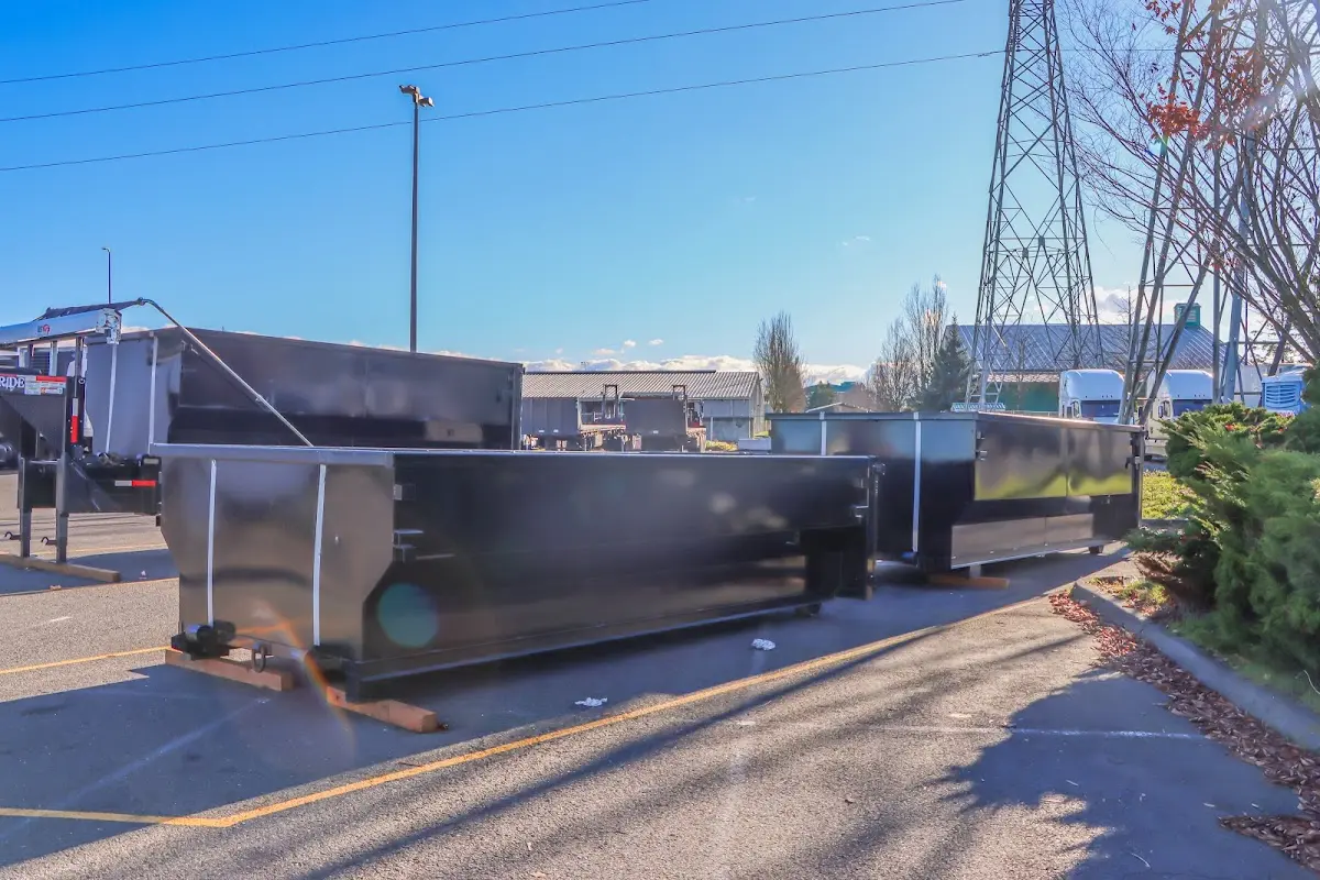 Roll-off dumpster ready for waste disposal at job site for Residential Dumpster Rental in Macomb